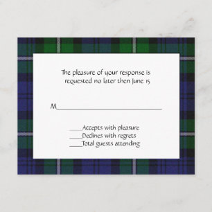 Tarjeta RSVP de Forbes Plaid