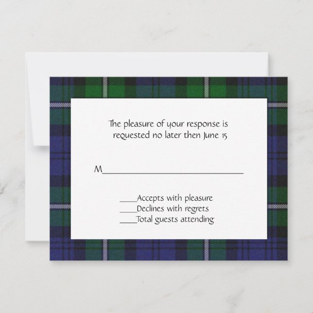 Tarjeta RSVP de Forbes Plaid (Anverso)