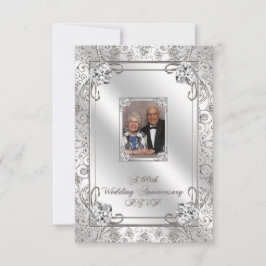 Tarjeta RSVP de foto del 60 aniversario del Boda