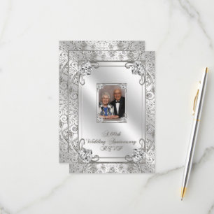 Tarjeta RSVP de foto del 60 aniversario del Boda