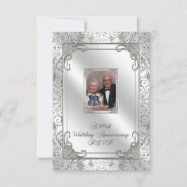 Tarjeta RSVP de foto del 60 aniversario del Boda