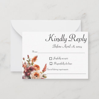 Tarjeta RSVP de Garden Florals, tarjeta de respues