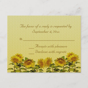 Tarjeta RSVP de girasol