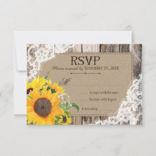 Tarjeta RSVP de girasoles rusos