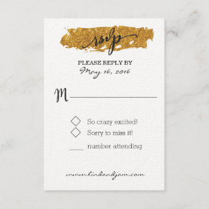 Tarjeta RSVP de Glam Purpurina Floral Blanco y Neg