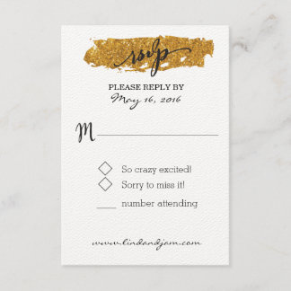 Tarjeta RSVP de Glam Purpurina Floral Blanco y Neg