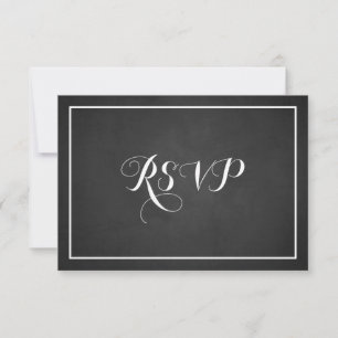 Tarjeta RSVP de guión de escritura de tipografía v