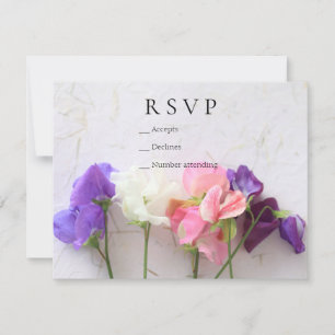 Tarjeta rsvp de guisantes dulces frescos
