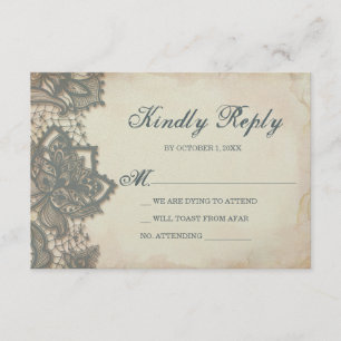 Tarjeta RSVP de Halloween - Lace gótico