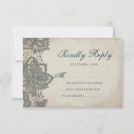 Tarjeta RSVP de Halloween - Lace gótico