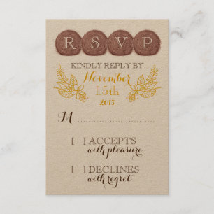 Tarjeta RSVP de Hay Bales de boda