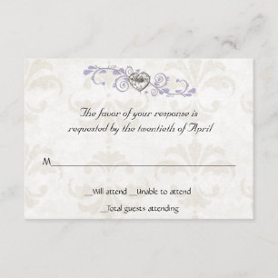 Tarjeta RSVP de Heart Diamond