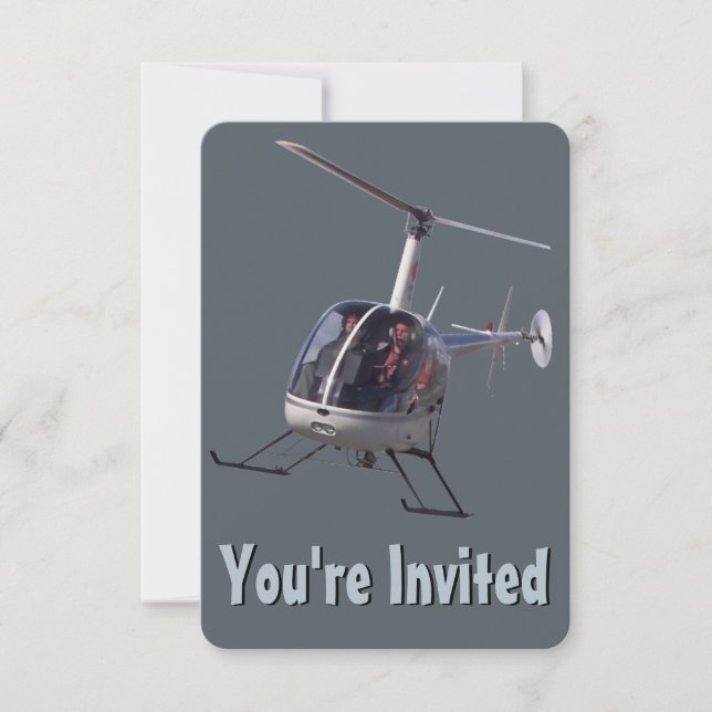 Tarjeta RSVP de Helicopter Party Invitaciones de H (Anverso)