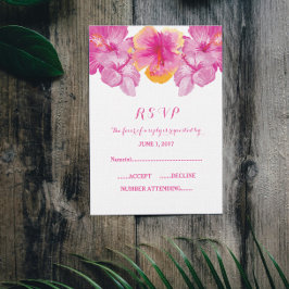 Tarjeta RSVP de Hibiscus Brushed