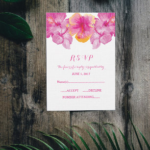 Tarjeta RSVP de Hibiscus Brushed