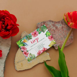 Tarjeta RSVP de Hibiscus Hawaian Luau