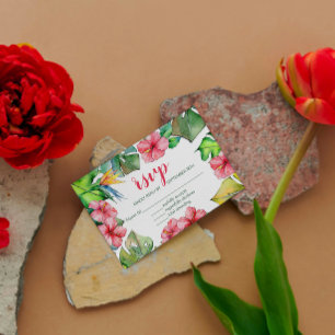 Tarjeta RSVP de Hibiscus Hawaian Luau