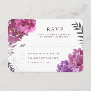 Tarjeta RSVP de Hidrángulos de Agua y Botánicos