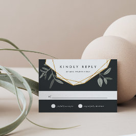 Tarjeta RSVP de hoja de olivo