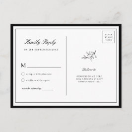 Tarjeta RSVP de hoja de protección de borde minima