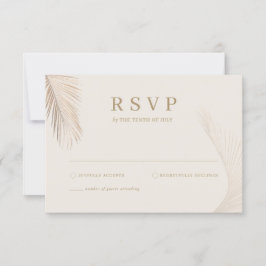 Tarjeta RSVP de hojas de palmera simples modernas