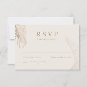 Tarjeta RSVP de hojas de palmera simples modernas