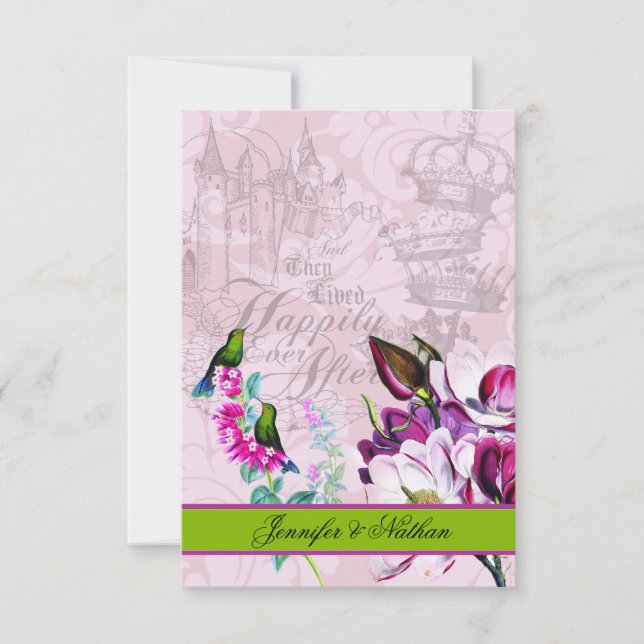 Tarjeta RSVP de Hummingbirds Magnolias (Anverso)