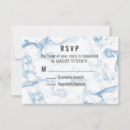 Tarjeta RSVP de humo azul minimalista