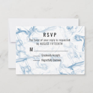 Tarjeta RSVP de humo azul minimalista