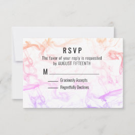 Tarjeta RSVP de humo negro colorido