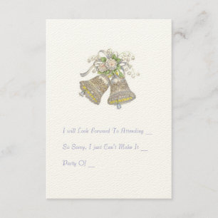 Tarjeta RSVP de Invitación a Boda. "Campanas Bodas