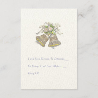 Tarjeta RSVP de Invitación a Boda. "Campanas Bodas