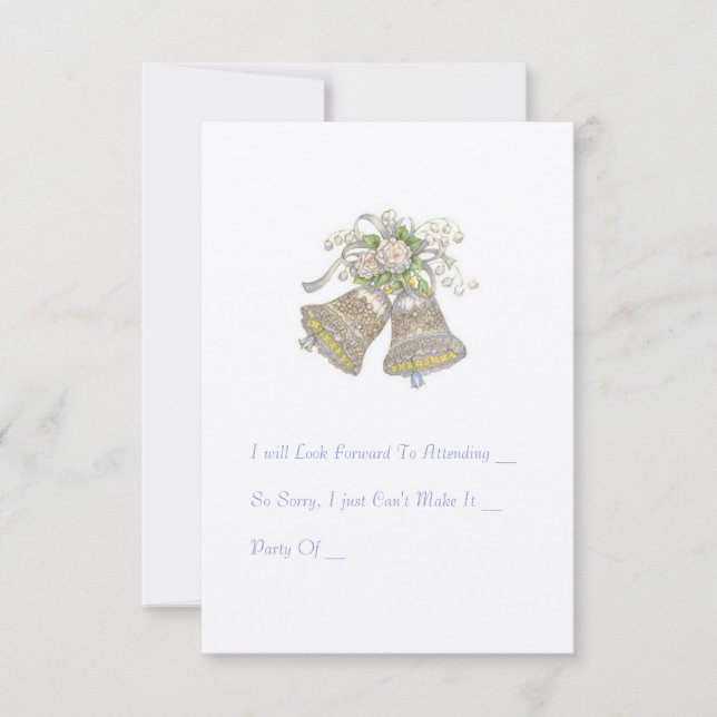 Tarjeta RSVP de Invitación a Boda. "Campanas Bodas (Anverso)