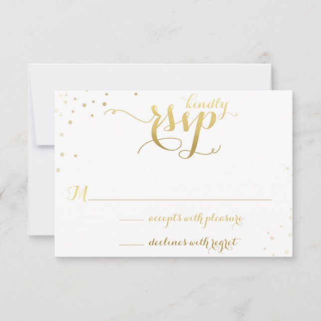 Tarjeta RSVP de invitación a boda de glamour de Re (Anverso)