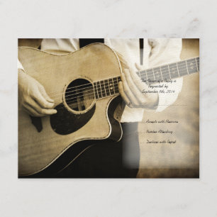 Tarjeta RSVP de invitación a boda de guitarra