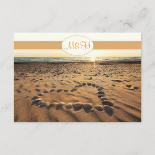tarjeta RSVP de invitación a boda de playa