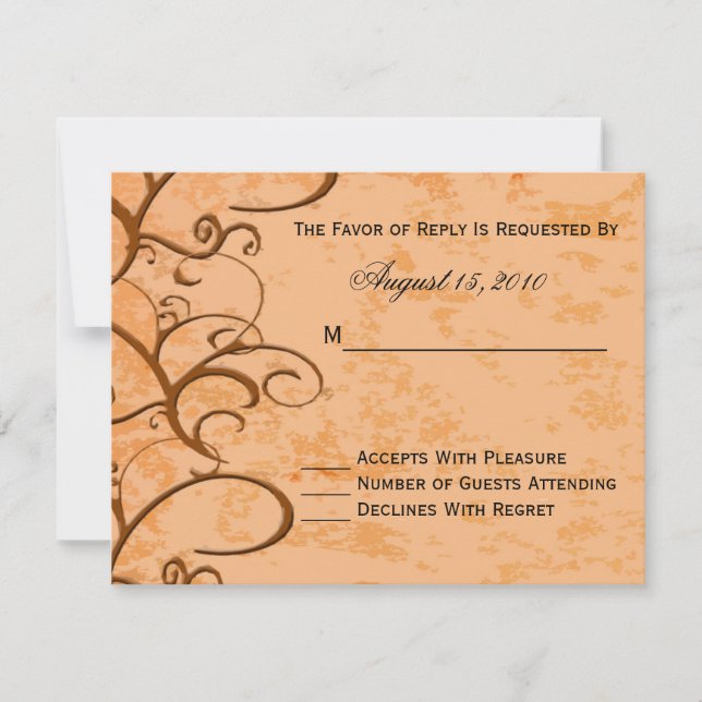 Tarjeta RSVP de invitación a boda otoño/otoño (Anverso)