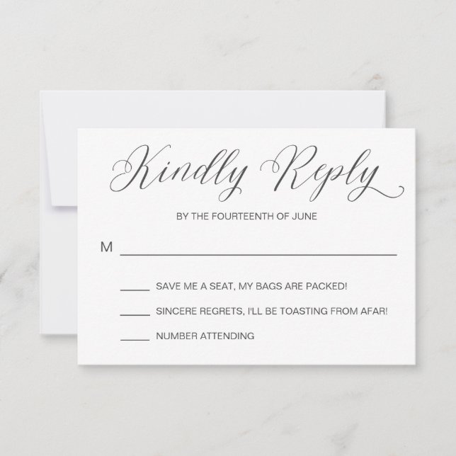 Tarjeta RSVP de invitación a la boda acuarela mode (Anverso)