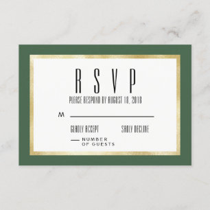 Tarjeta RSVP de Invitación a la Boda Clásica Esmer