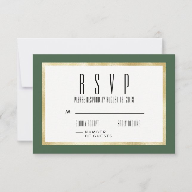 Tarjeta RSVP de Invitación a la Boda Clásica Esmer (Anverso)