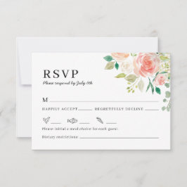 Tarjeta RSVP de Invitación a la boda de acuarela f