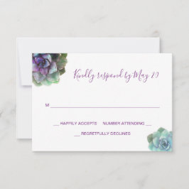 Tarjeta RSVP de Invitación a la boda de color de a