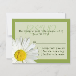 Tarjeta RSVP de invitación a la boda de marea verd