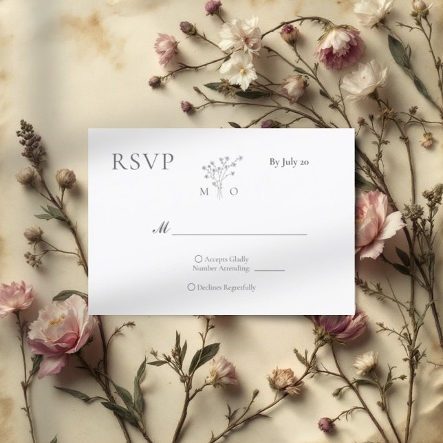 tarjeta rsvp de invitación a la boda de un ramo mi (Subido por el creador)