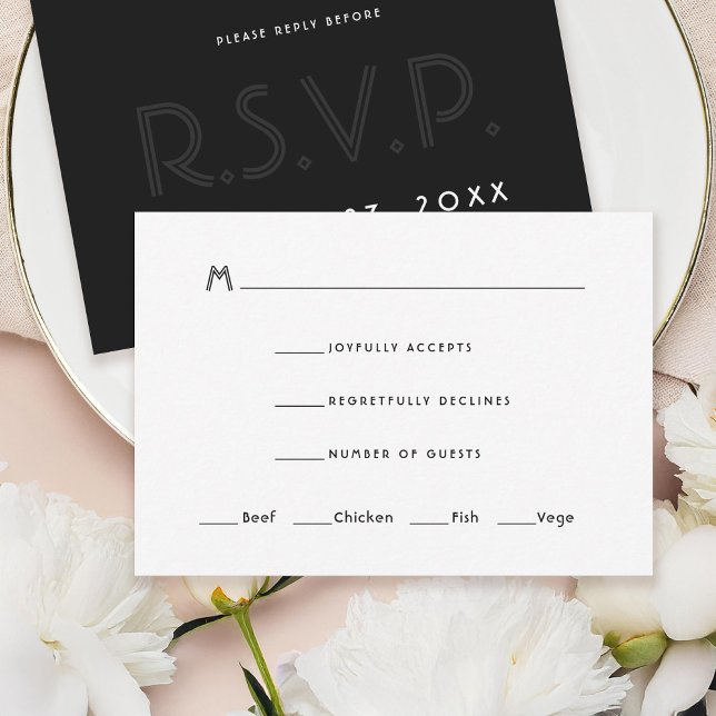 Tarjeta RSVP de invitación a la boda modernista (Subido por el creador)