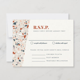 Tarjeta RSVP de Invitación a la Boda Terrazzo