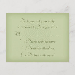 Tarjeta RSVP de invitación a matrimonio de nudos c