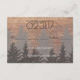 Tarjeta RSVP de invitación a matrimonio de pino rú