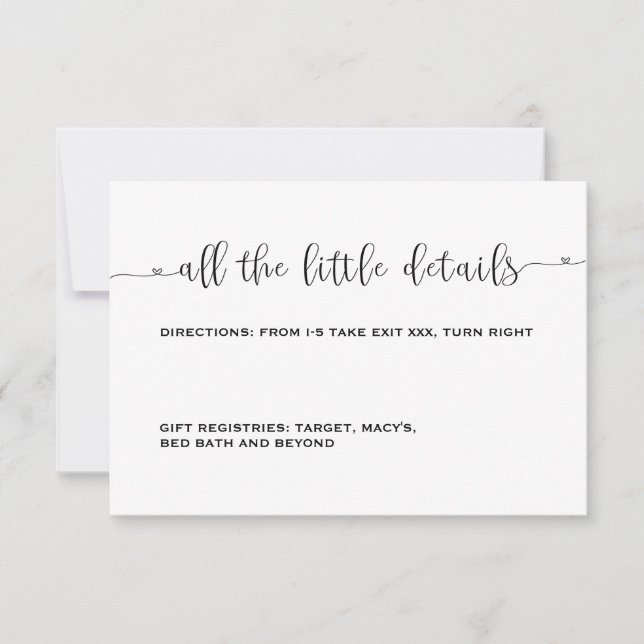 Tarjeta RSVP de invitación a matrimonio Minimalist (Anverso)