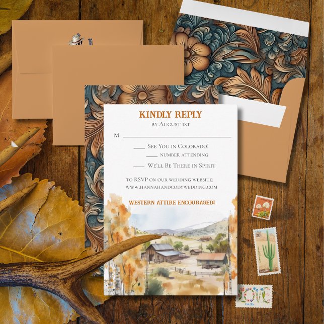 Tarjeta RSVP de Invitación a Rancho Occidental (Subido por el creador)